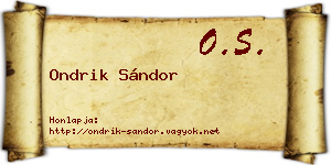 Ondrik Sándor névjegykártya