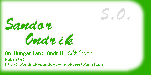 sandor ondrik business card